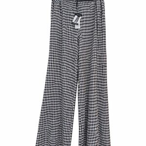 Charlie Paige Black & White Houndstooth Palazzo Pants